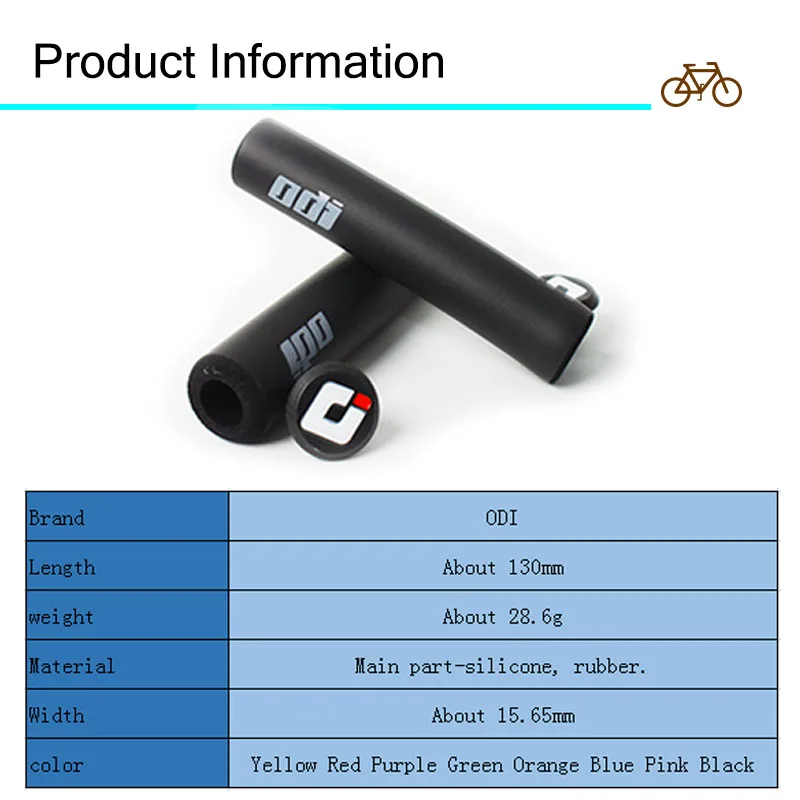 2PC ODI Grips Mtb Bicycle Grip Silicone Soft Mountain Bike Handlebar Cuff Cover Shock-Absorber Grips for MTB Bicycle Bmx Handles