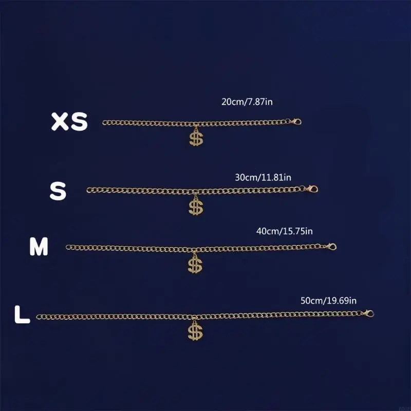 Link Chain Pet Necklace for Style Photos, Money-Sign Charm with Clear 1 Accessory for Picture Use Home B03E
