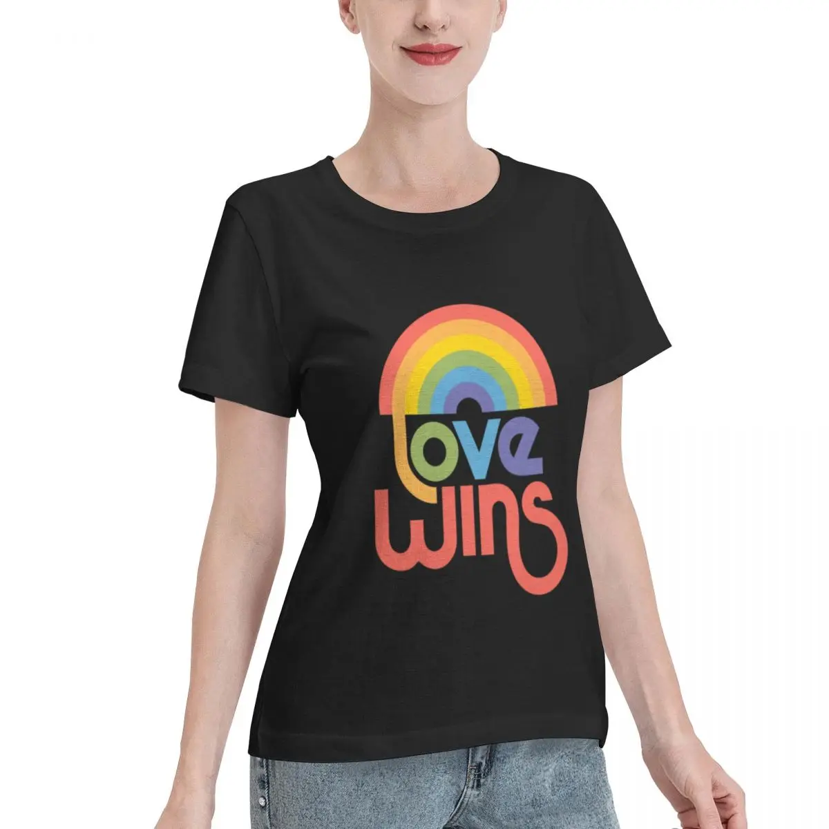 Wardrobe Essential Love Wins Women's T-shirt Hip Hop Classic Solid Tee