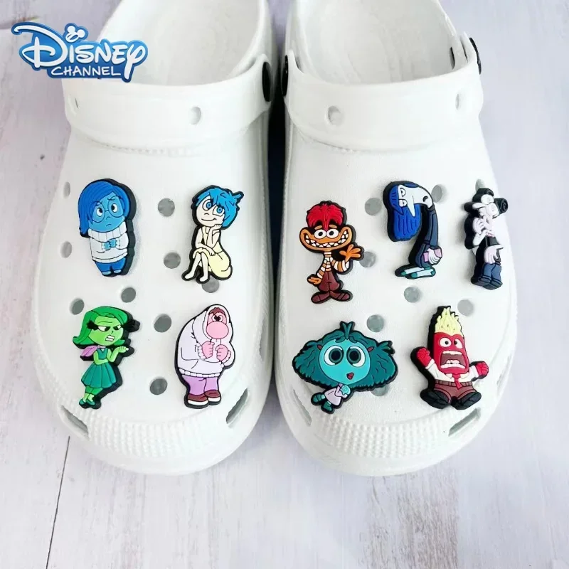 9 Uds. De zapatos Inside Out 2, figura de Anime, ansiedad, tristeza, disgusto, Diy, bonitos zapatos de dibujos animados, zapatilla con agujeros, regalo de cumpleaños