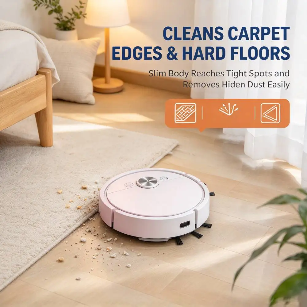 3 in 1 Car Sweeping Robot Vacuum Cleaner Smart Cleaning Machine with Wet Mopping Mini Robot Vacuum for Dust Hair Carpet Cleaning