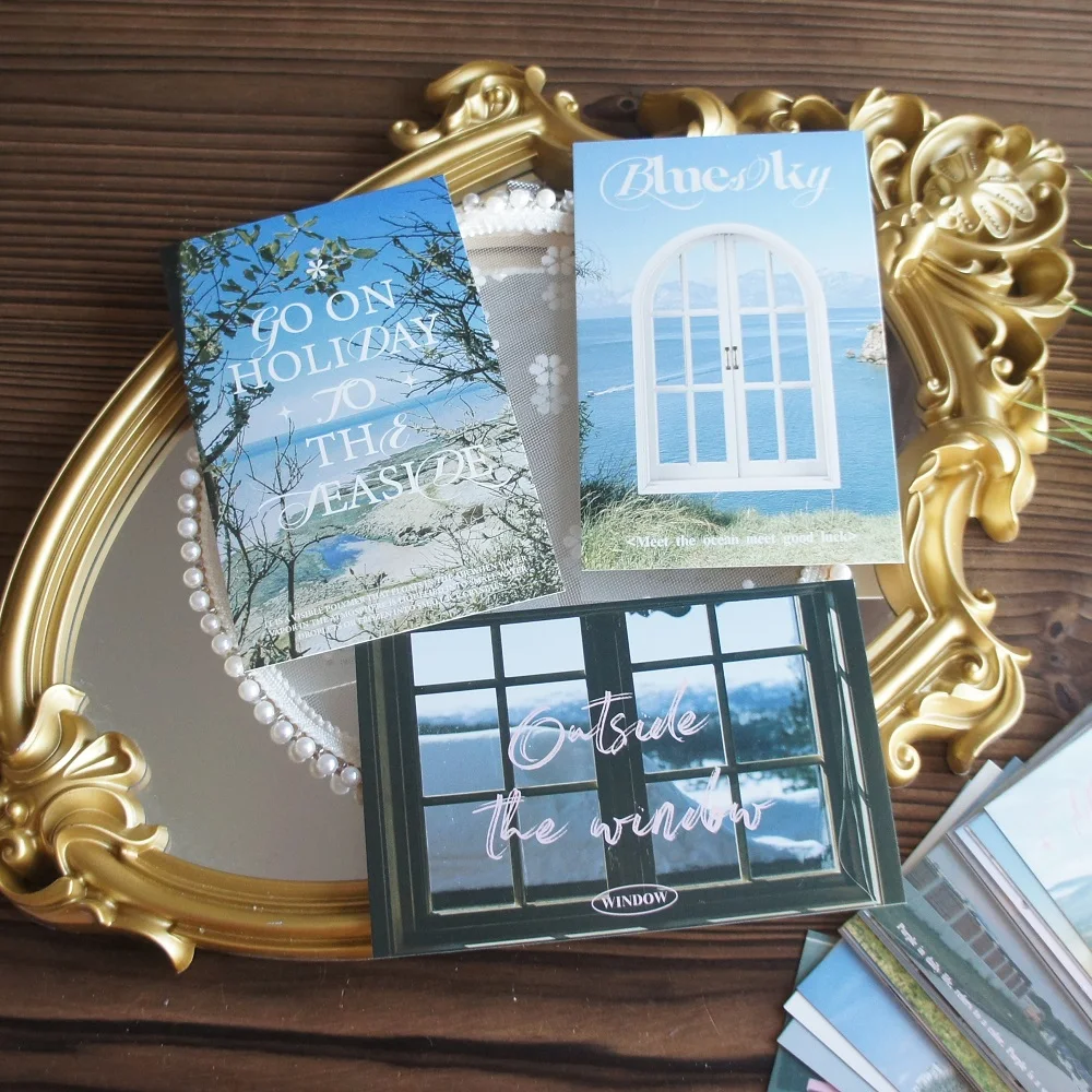 

15pcs Romantic Seaside Trip Design Post Card Greeting Cards Gift Card Party Invitation Scrapbooking Use
