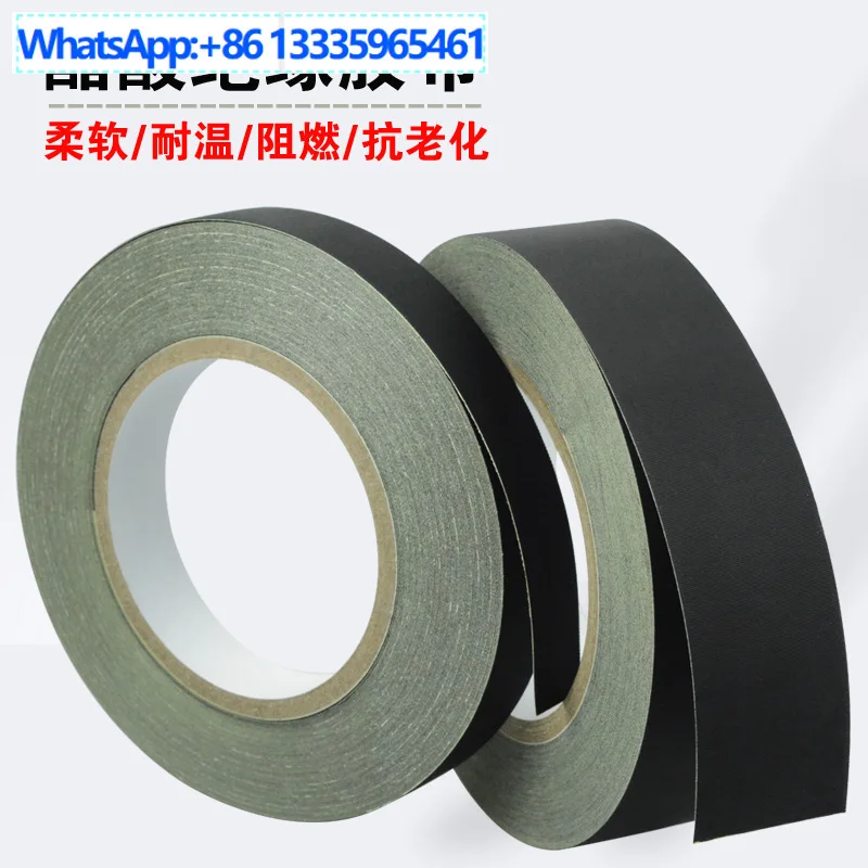 Acetate tape, 15mm wide and 30m long for crossing machine, black, high temperature insulation, fixed motor cable