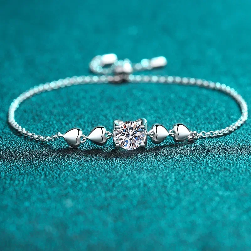 

Luxury Platinum Moissanite Diamond Bracelets for Women Pt950 Fashion Bracelet Temperament 1 Carat Wedding Fine Jewelry Gift