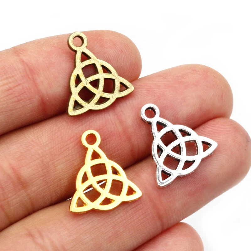 16x14mm 30pcs Antique Silver Plated Bronze Gold Triangular Symbols Handmade Charms Pendant:DIY for bracelet necklace