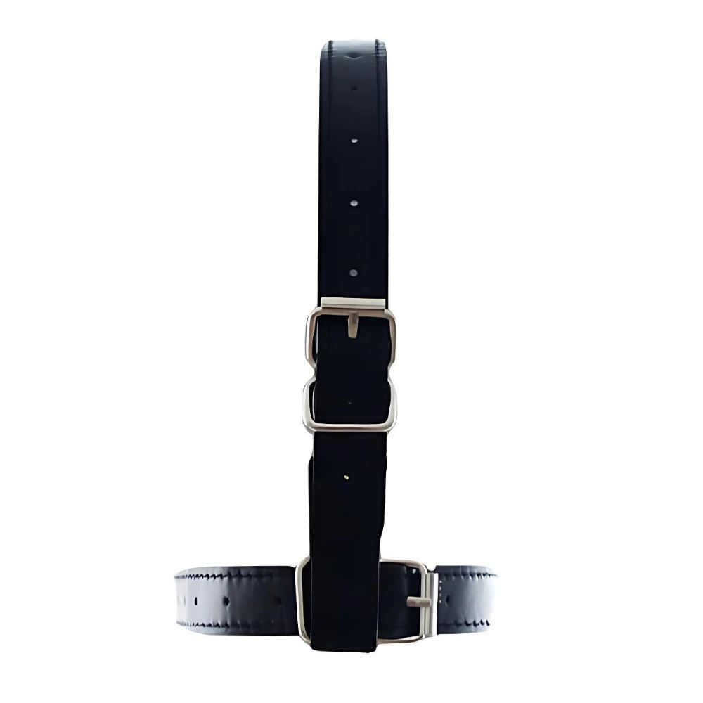 إكسسوارات غريبة - لعبة تمزح الفم للأزواج، حزام جلدي مثير للبالغين مع قابس فم كروي ناعم قابل للمطر #6