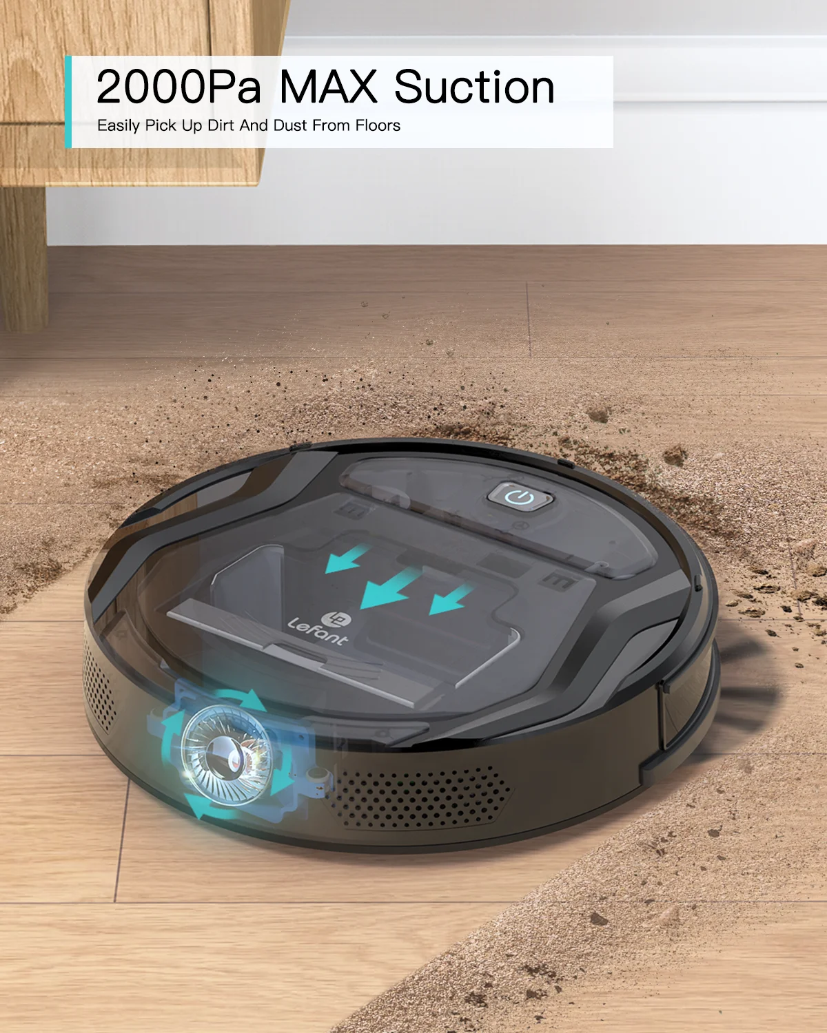 Lefant M210B Robot Vacuum and Mop Combo,WiFi/App/Alexa Control,Self-Charging,Tangle-Free, Slim,Ideal for Pet Hair,Carpet