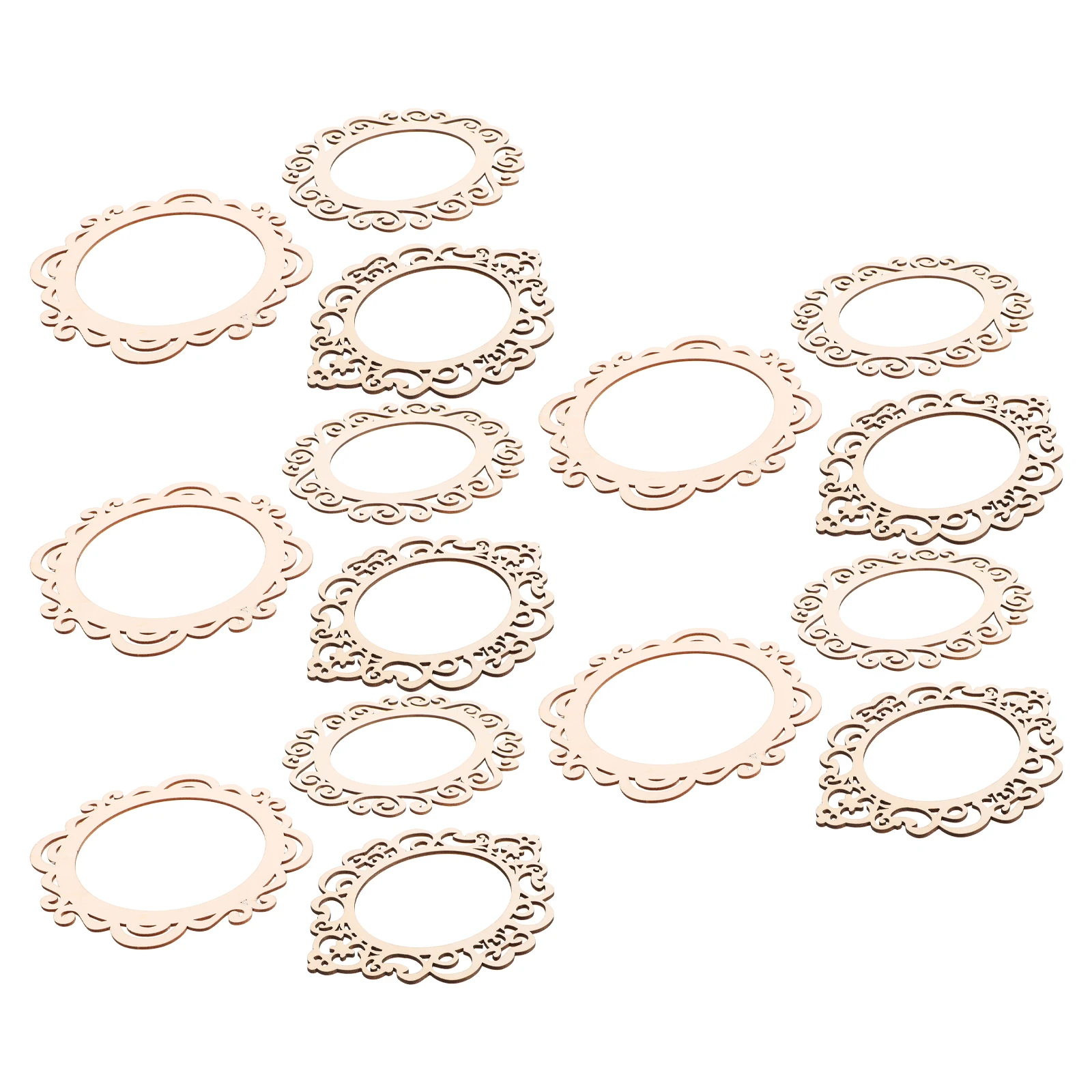 

15Pcs Natural Wood Picture Frames Vintage Mini Ornaments for DIY Crafting and Seasonal Photo Displays Wood Frame