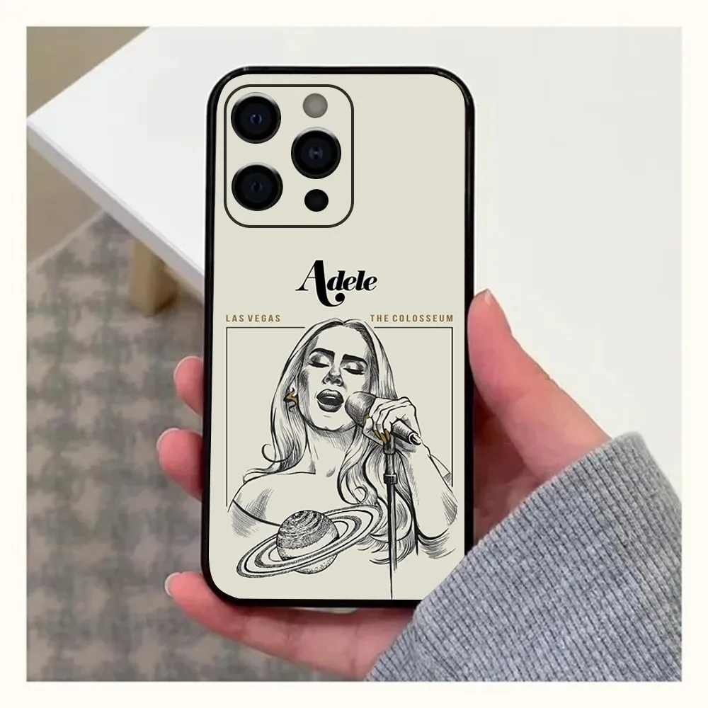 Singer Adele A-Adkins Phone Case For Apple iPhone 15,14,13,12,11,Pro,X,XS,Max,XR,Plus,Mini Soft Black Cover