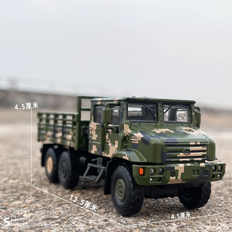 Diecast 1:64 Scale Alloy MV3 Six-Wheeled 6X6 Military Transport Truck Toy Car Model Children's Toys Gifts Decoration Collection