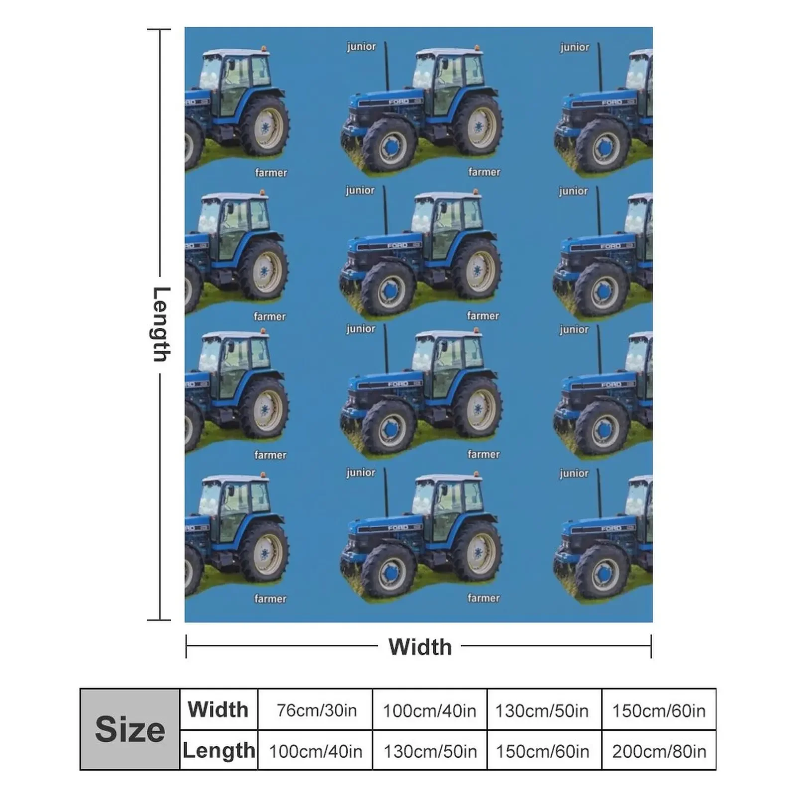 Blue tractor Throw Blanket Hair Luxury Designer Plaid Blankets