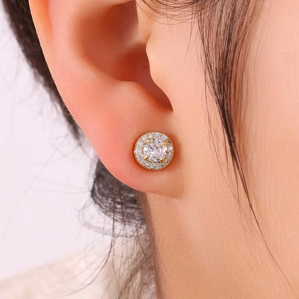 ZAKOL Glänzender CZ-Magnet-Ohrclip, quadratisch, rund, ohne Piercing, Ohrstecker, Punk-Party-Schmuck, Geschenk, Unisex, für Männer und Frauen – Detail 8