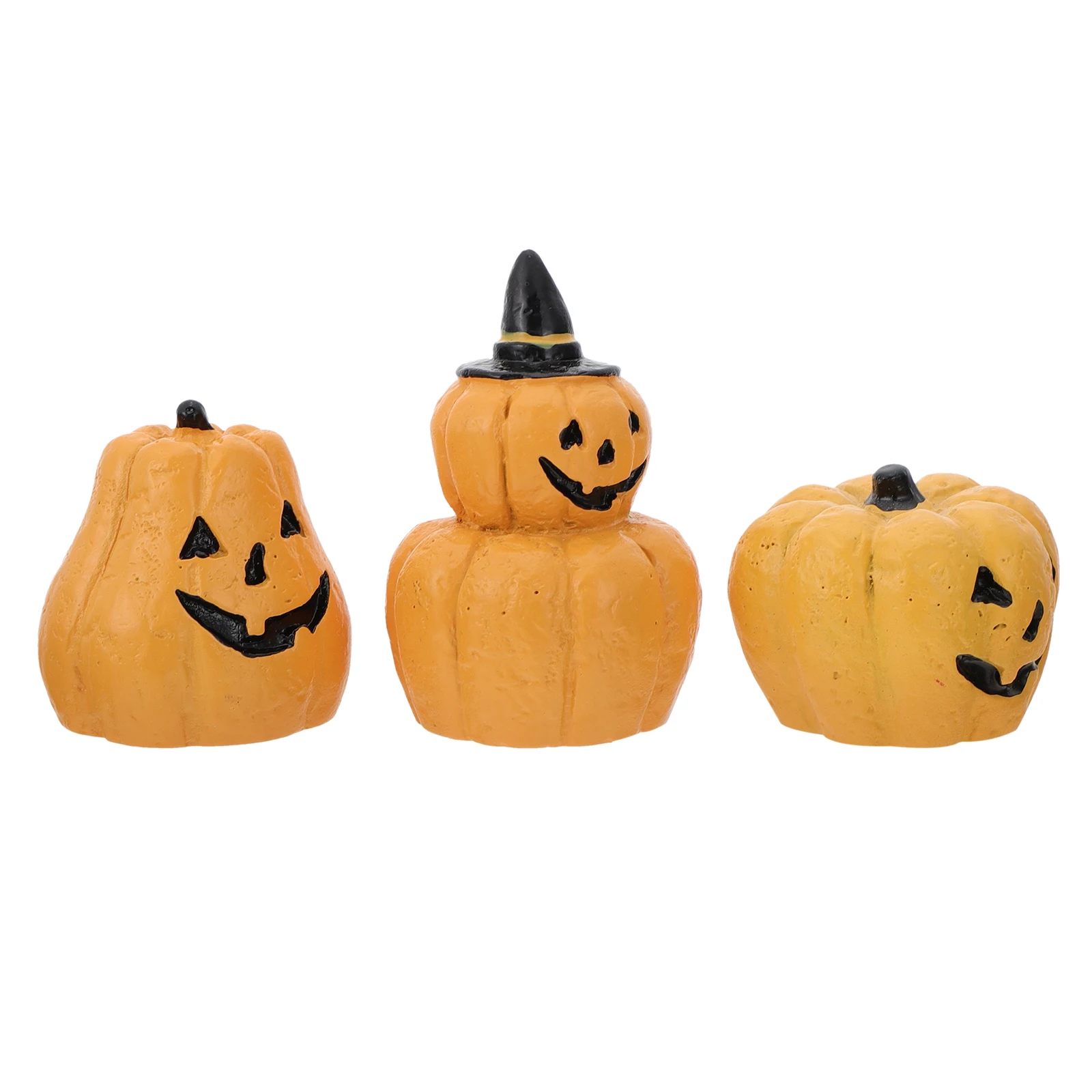 

3 Pcs Mini Simulation Pumpkins Fall Halloween Decor Artificial Resin Models Desktop naments Home Office Decorative Items
