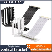 Teucer Soporte de montaje vertical GPU Soporte para tarjeta gráfica de PC PCI-E 3.0/4.0 x16 Antiinterferencias Flexible 90 °   Cable de extensión
