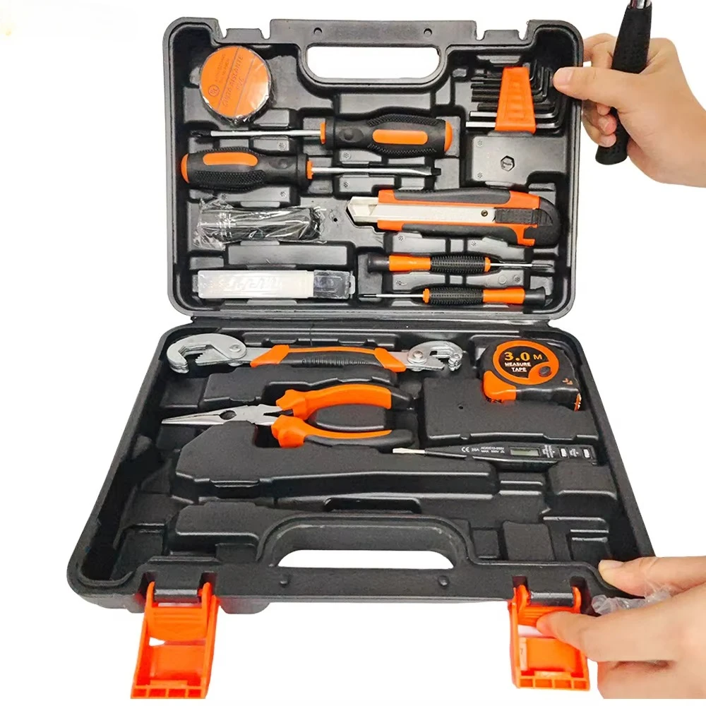 

Home DIY & Garage Auto Mechanics Tool Kit Set. Sockets Wrenches, Pliers Tools in a Metal Tool Chest for House Apartment Garage
