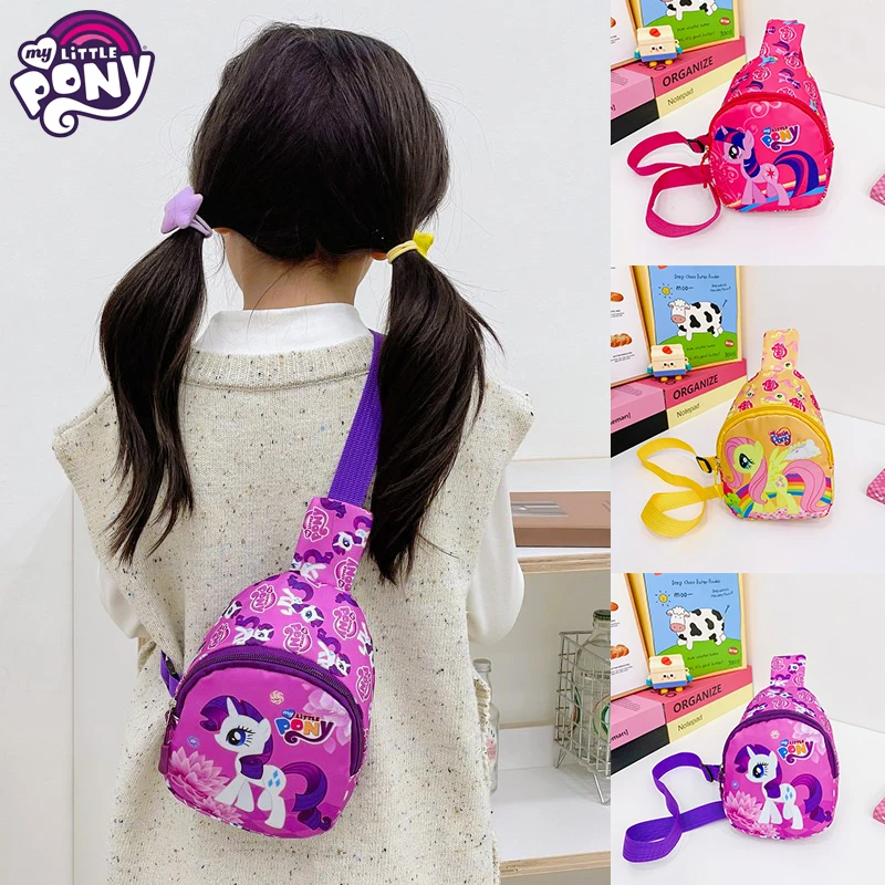 

My Little Pony Children's Chest Bag Crossbody Bags Adjustable Messenger Bag Cartoon Zipper Coin Purse Backpack Kids Gifts