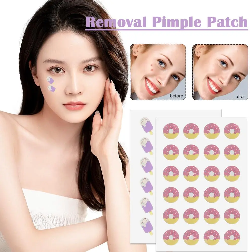 48Pcs toppe colorate per l'acne adesivo per il trattamento dell'acne a forma di cuore carino rimozione invisibile della copertura dell'acne Patch per brufoli adesivo per la cura della pelle