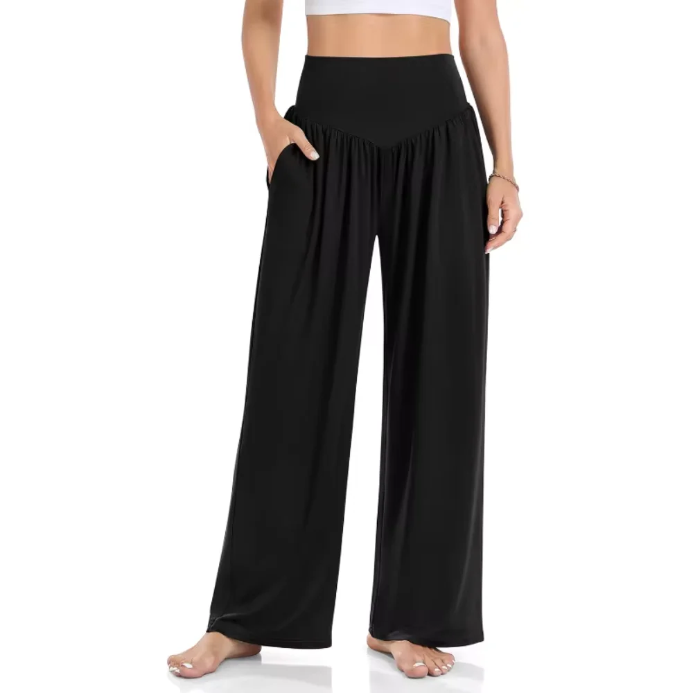 

Casual V-shaped Waist Wide-Leg Long Pants for Plus Size Women