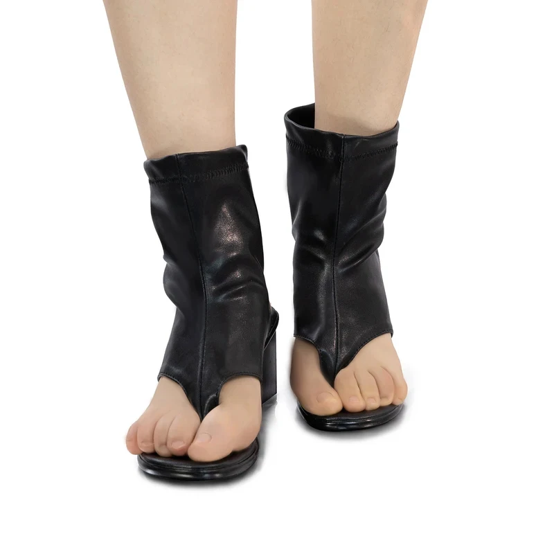 

x;3,c'5\b/Game Shoes Honkai: Rail Rappa Cosplay Boots High Heel Halloween Party Black PU Leather Ro5'g,\j'8/