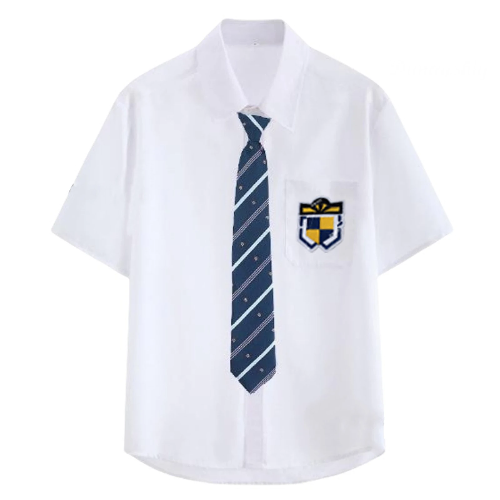 Costume de Cosplay sur scène 7 pour hommes, chemise blanche d'été, uniforme scolaire, T-Shirt et pantalon, uniforme Anime, vêtements d'halloween