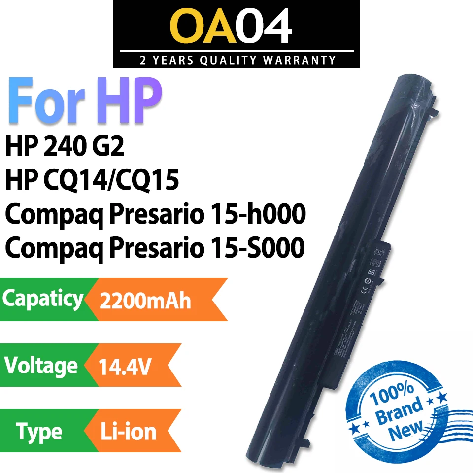 OA04 14,4 В 2200 мАч Совершенно новый аккумулятор для ноутбука HP240 G2 HP CQ14 HP CQ15 HP Compaq Presario 15-h000 HP Compaq Presario 15-S000 OA04 14,4 В 2200 мАч Совершенно новый аккумулятор для ноутбука HP240 G2 HP CQ14 HP CQ15 HP Compaq Presario 15-h000 HP Compaq Presario 15-S000