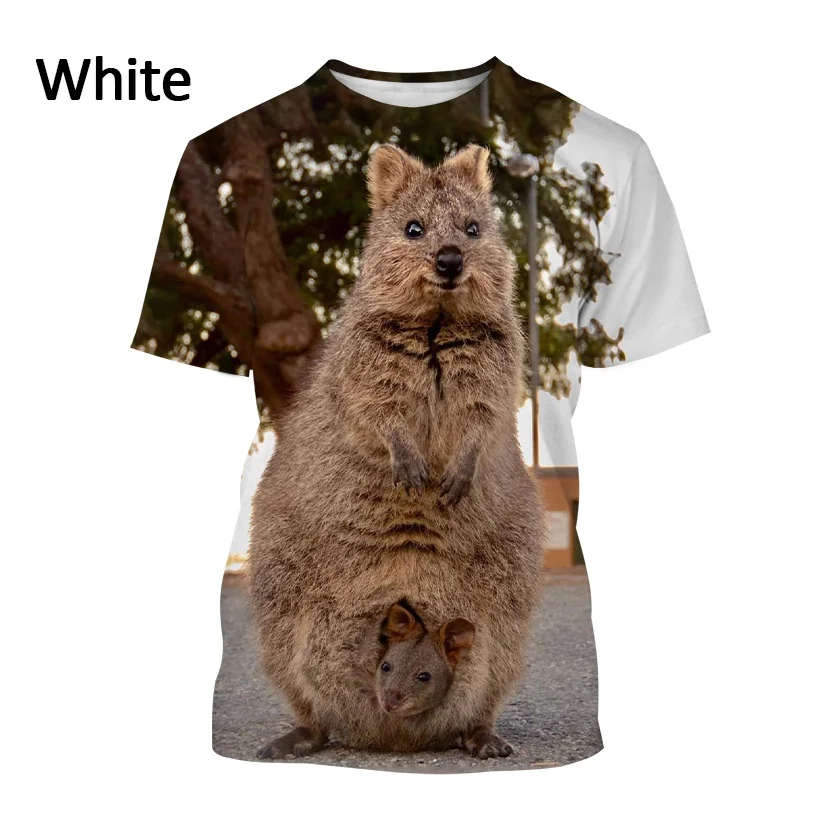 New Hot Sale Australia Quokka 3D Printing T-shirt Fashion Casual Smile Animal Print Cute Pet Quokka Short-Sleeved T-Shirt