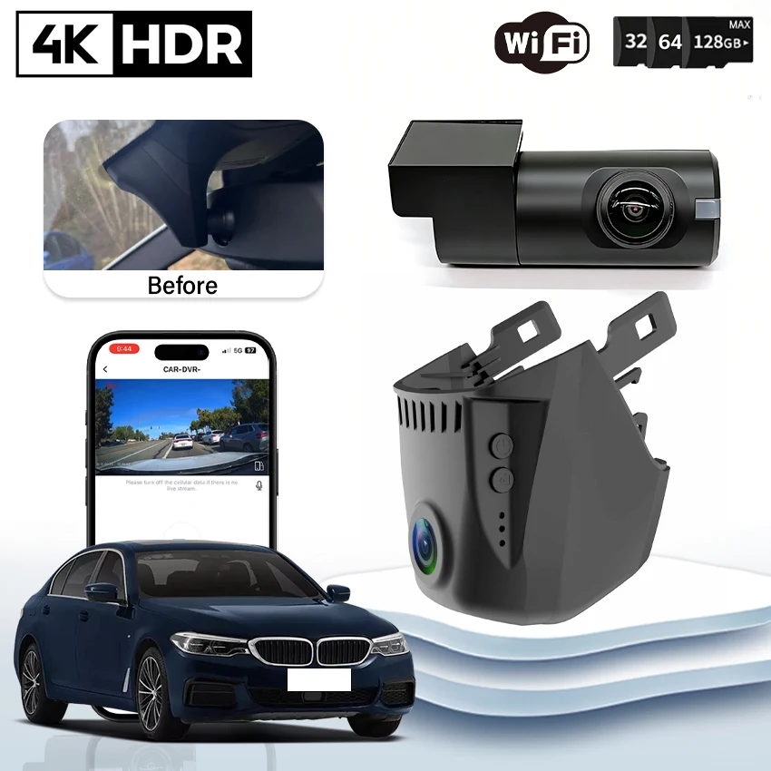 Plug and Play 4K WIFI Car DVR Dash Cam For BMW 2017-2023 G30 G31 G38 G11 G12 G32 M5 F90 5 Series 530i 540i 520i 520d 530d 540d