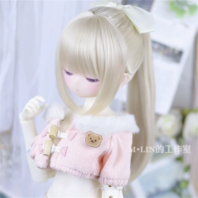 BJD Doll Wigs Long Hair For 1/3 1/4 Doll DD MDD Wigs Ponytail Hair Accessories(No Doll)