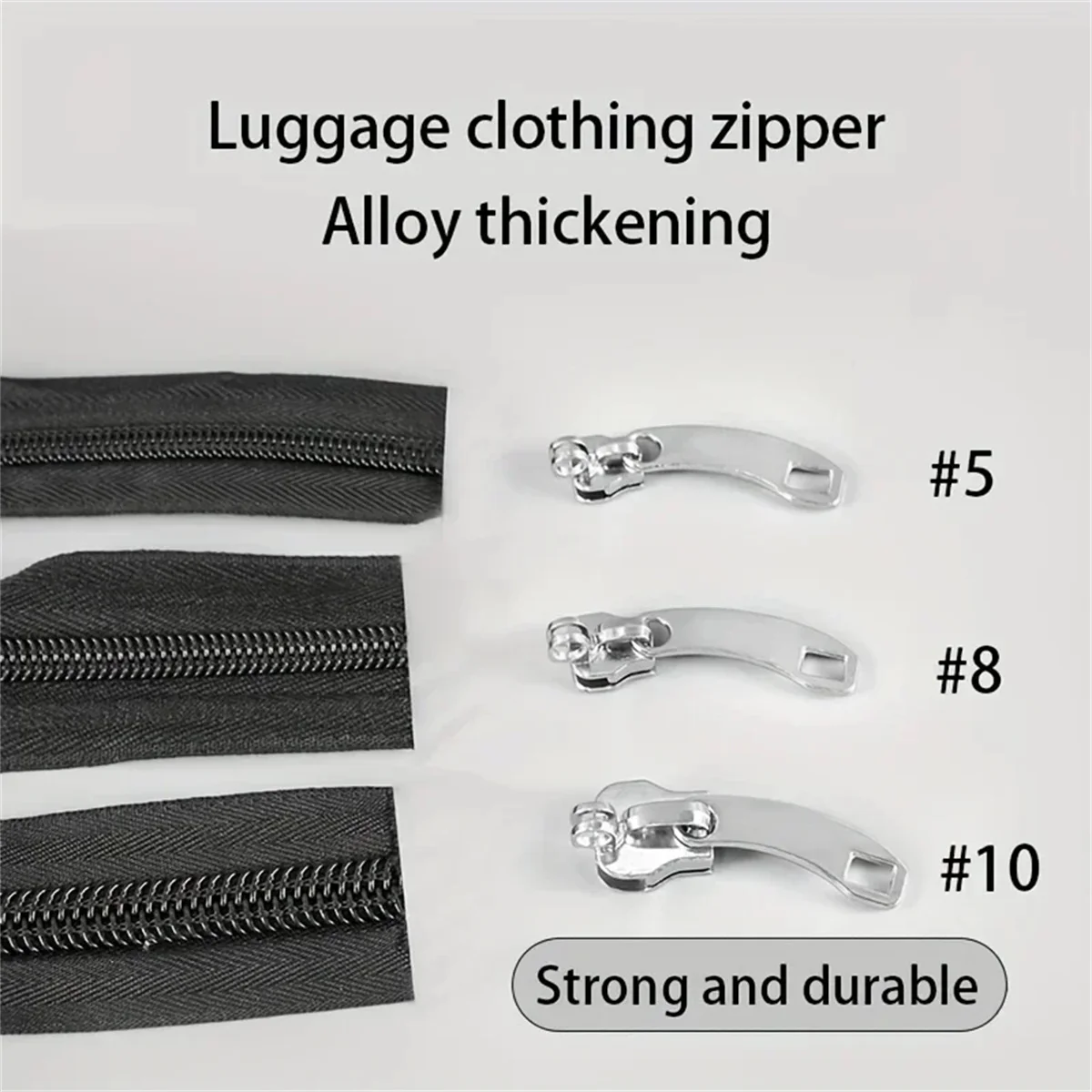 20pcs Alloy Thickening Zipper Pulls With Locking Hole, Durable Nylon Zippers For Luggage ClothingDIY Crafts, Sewing Replacement