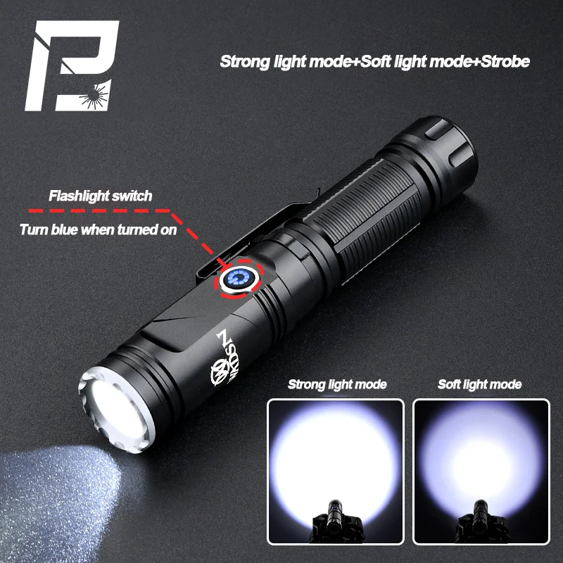 

WADSN Rotating Head Flashlight Tactical Multifunctional Flashlight Bright Light Hunting Flashlight Outdoor Camping Flashlight