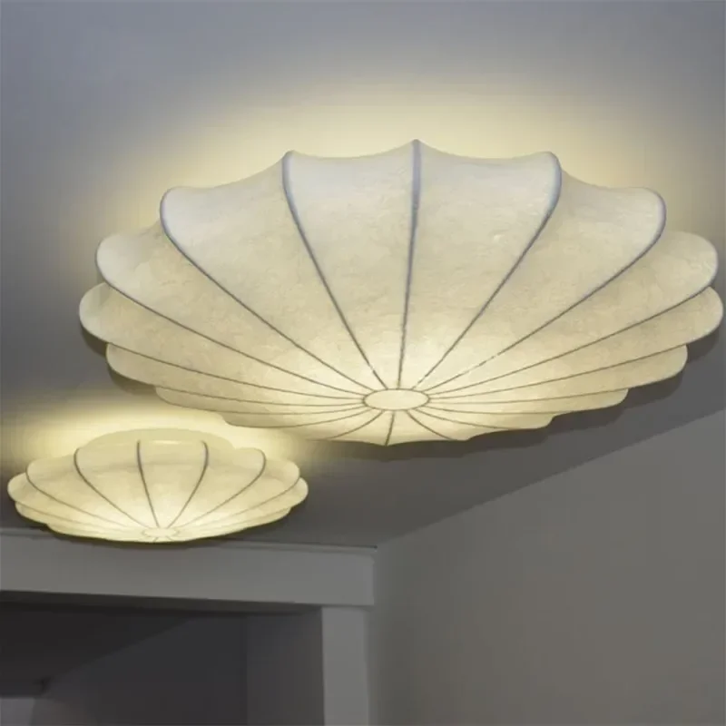 

Nordic Silk Ceiling Light Wabi Sabi Surface Mounted Led Lamp for Living Room Bedroom