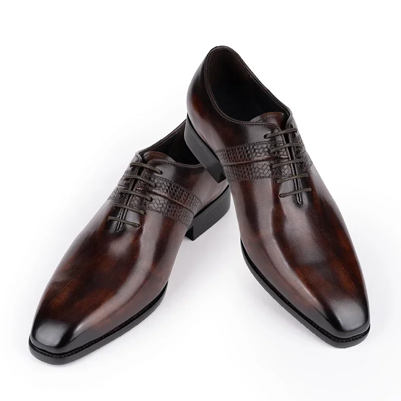 Fashion Handmade Dress Man Shoes Mens Business Casual Office Shoes Oxfords Derby Shoes Men Brogues Comfortable Zapatos De Hombre