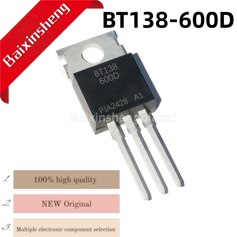 10 шт., новый BT138-600D, BT138,600D, TO-220, двунаправленный тиристор
