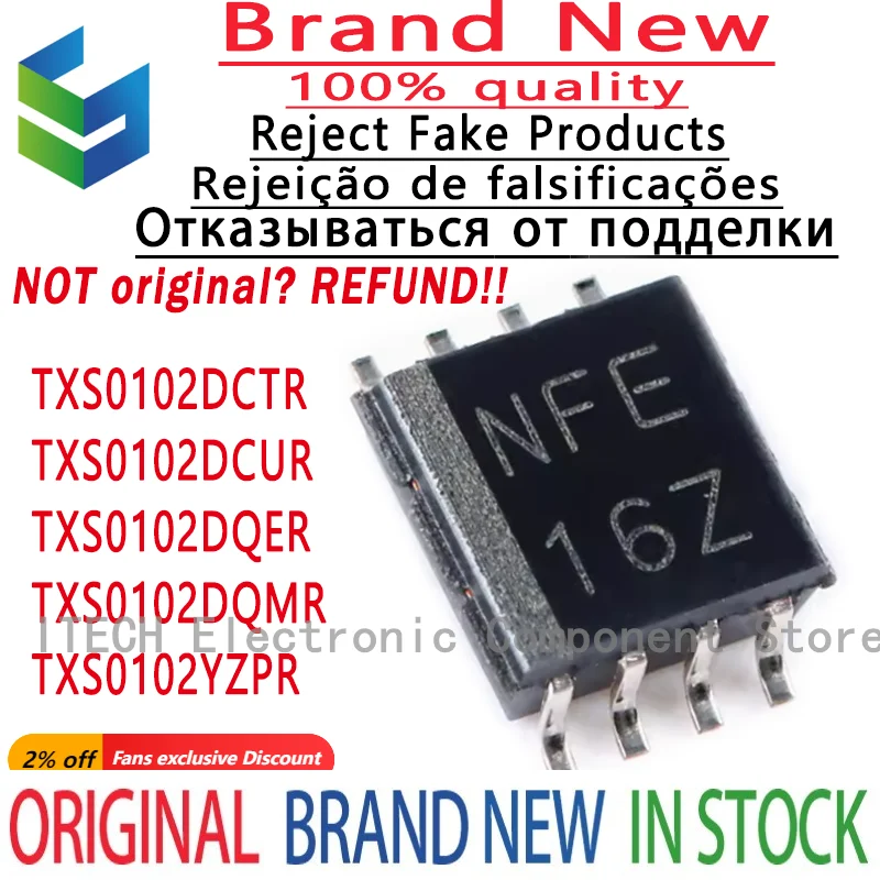 10PCS/Lot TXS0102DCTR NFE TXS0102DCUR FENZ TXS0102DQER 2H TXS0102DQMR 2HR TXS0102YZPR New Original Level Converter