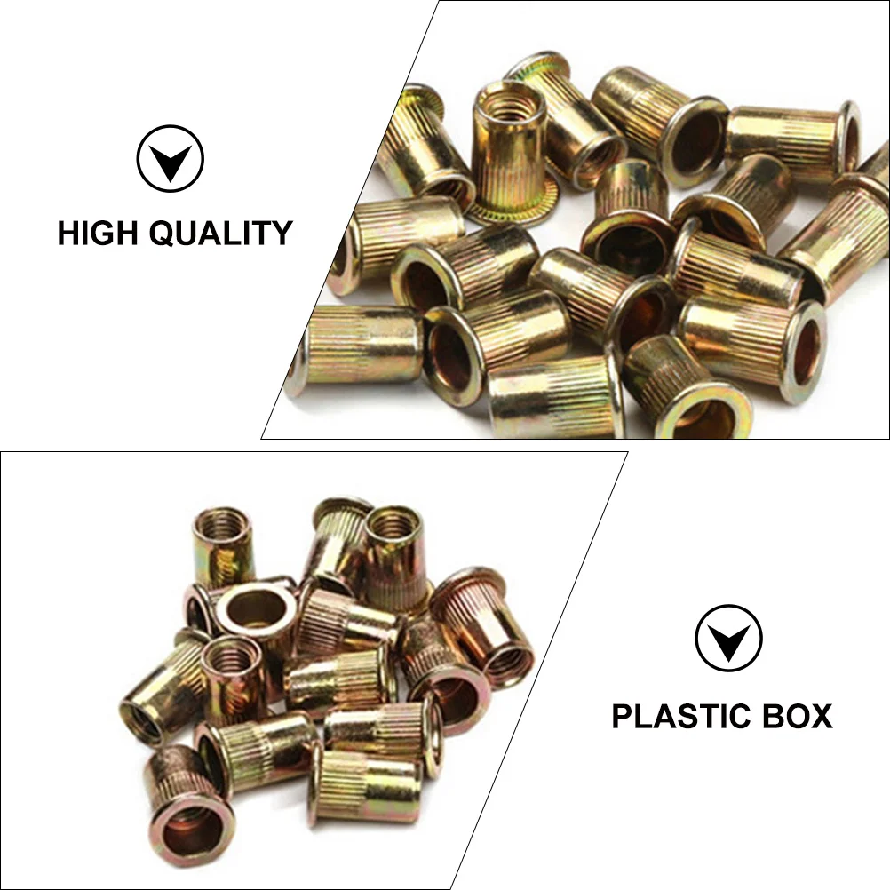 

150pcs Rivet Nuts Stainless Steel Flat Head Threaded Insert Assortment For Automotive Furniture Industrial Use Strong Easy