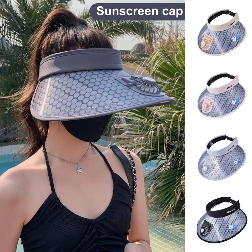 Travel Sun Cap Adjustable Women's Summer Hat with Built-in Fan Usb Charging for Sun Protection Comfort Wide Brim for Travel