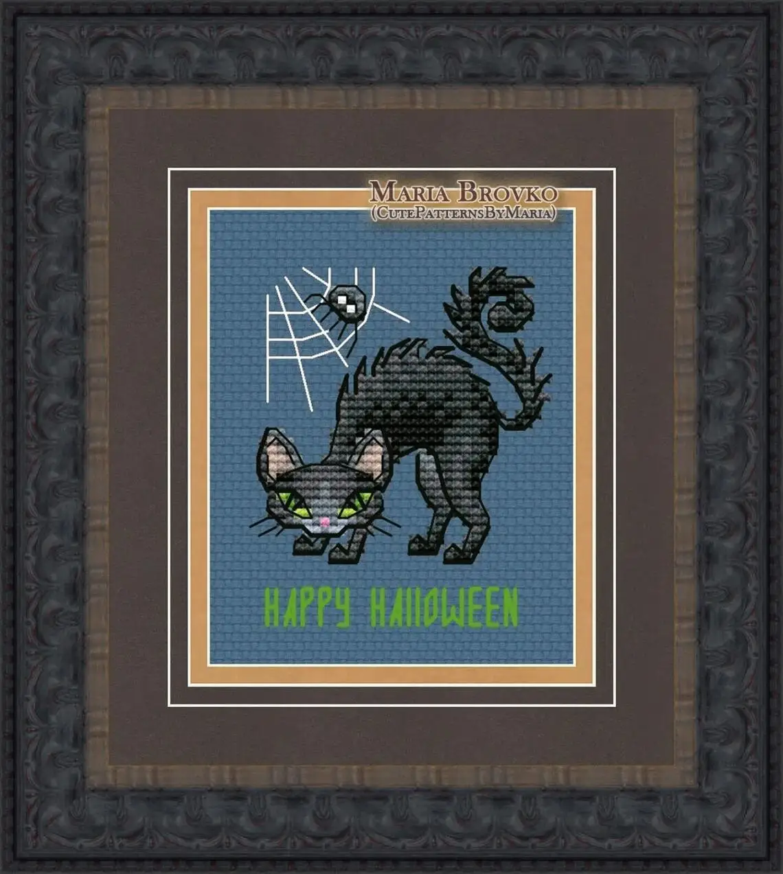 

Black Cat and Spider Cross Stitch Kit Cross stich Kits Homfun Craft Cross Stich Decorations For Home Homefun 16-17