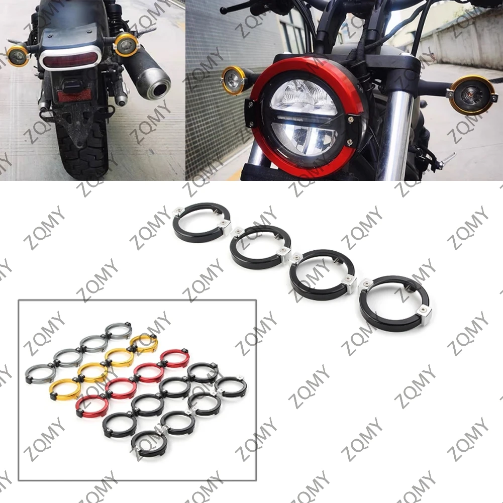 

4Pcs Motorcycle Aluminum Turn Signal Light Ring Cover Guard For Honda 2021 Rebel CMX 300 500 1100