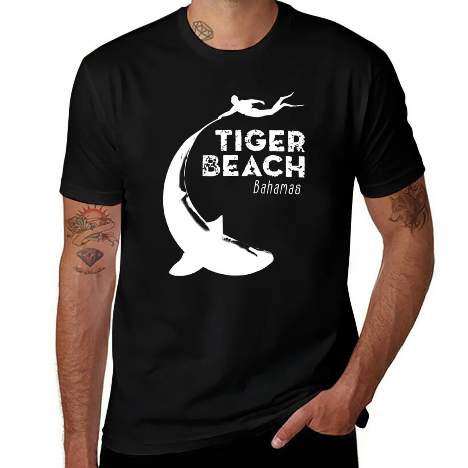 

Swimming with Sharks Tiger Beach, Bahamas - Shark Diving T-Shirt sublime plain mens graphic t-shirts funny