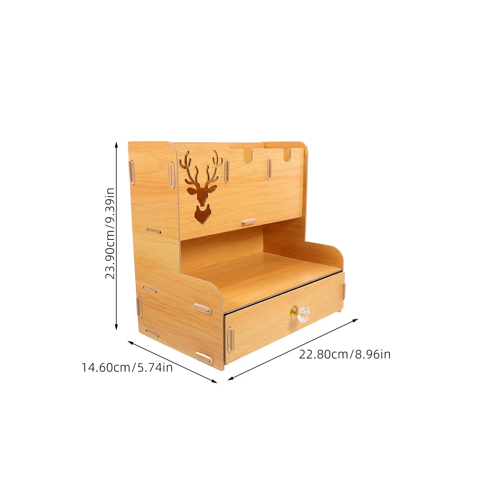 Imagem -04 - Desktop Storage Box para Escola Papelaria Rack Pen Organizer Compartimento Counter Racks Madeira de Cerejeira Multi-funcional Penholder