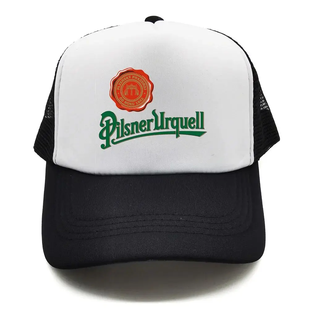 Boné Trucker Pilsner Urquell para Homens, Boné de Beisebol Estiloso, Boné de Verão Unissex com Rede