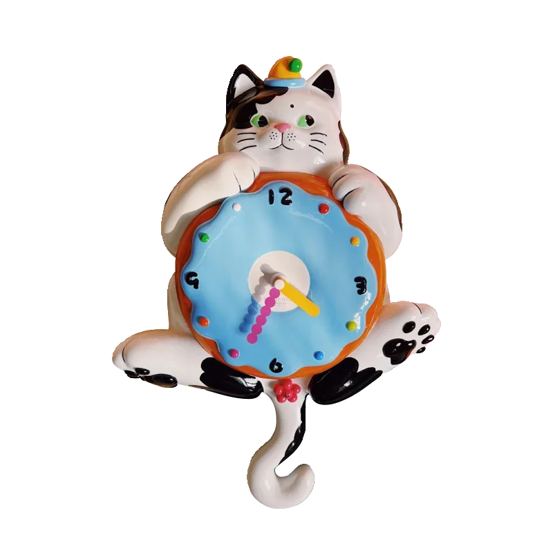 

Cat clock cute creative wall clock artistic sense Japanese living room wall clock housewarming gift