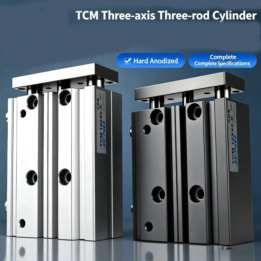 Thin Three-Axis Three-Rod Double Guide Rod Cylinder with Guide Column TCM12 16 20 25 X10 30 40 50 75 Magnetic
