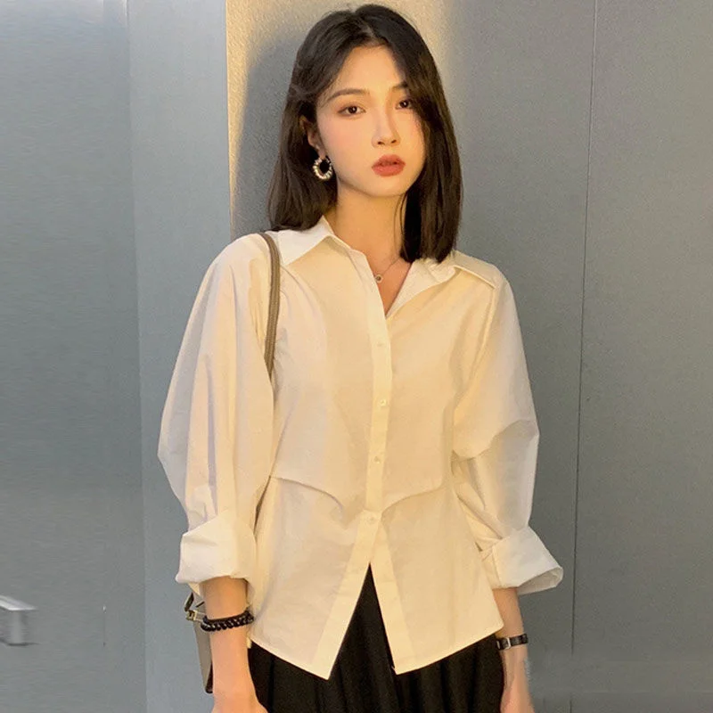 Long Sleeved Female Summer Top Design High Shirt Vintage Clothes for Women Tops Shirts Blouses