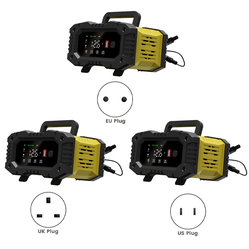 

Metal Battery Charger 10A High Power Portable Car Motorcycle Battery Charger 12V24V For Battery Charging EU Plug