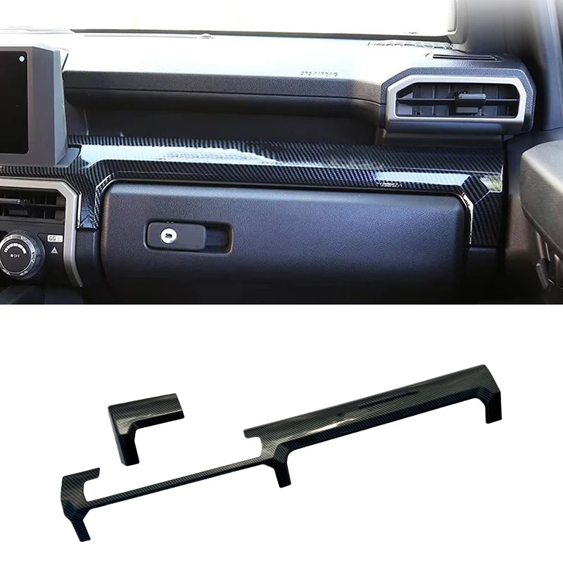 

Instrument Panel Decorative Trim Carbon Look For Toyota Tacoma 2024+ ABS Material Center Console Cover Interior Car Accessories