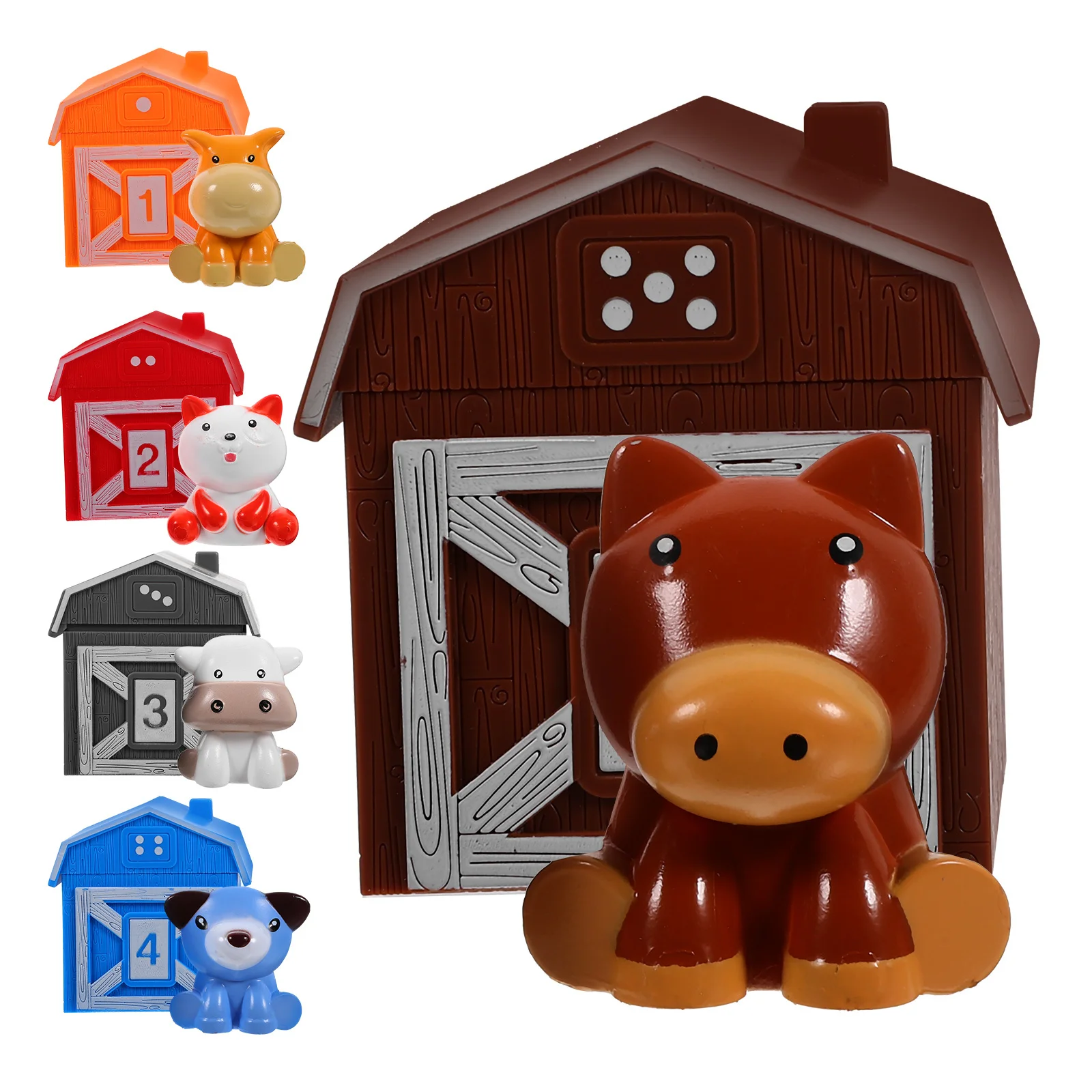 หุ่นนิ้วสัตว์ 5 ชิ้น หุ่นนิ้วการ์ตูนสีสันสดใสสำหรับเด็กเล็ก เล่นสมมติ เล่านิทาน เกมพ่อแม่ลูก บ้านสายรุ้ง