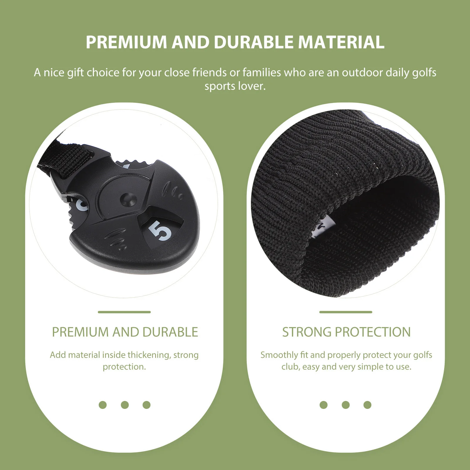 

3Pcs Club Covers Mesh Protective Set Blue Durable Golf Iron Wood Putter Stick Tags Convenient Travel Covers