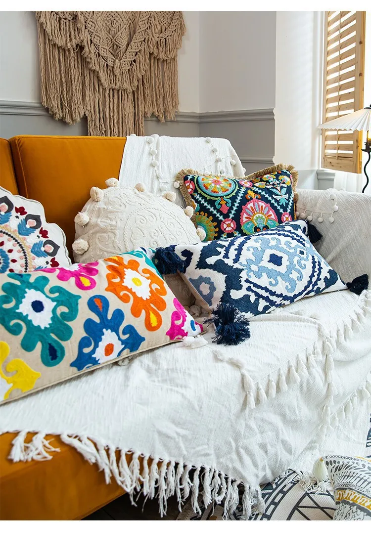 Bohemian Kissenbezug Wohnzimmer Sofa Kissenbezug Mode dekorative Home Decor Baumwolle Kissenbezug Kissen anpassbar – Detail 11