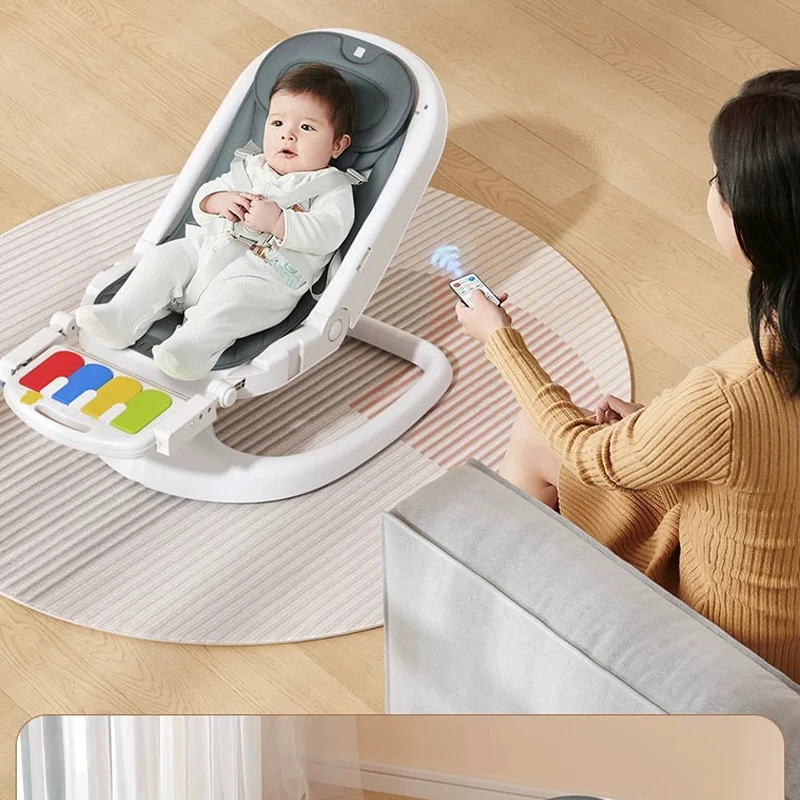 Baby Rocking Chair Baby Soothing Chair Fitness Frame Multifunctional Electric Baby Cradle Infant Reclining Chair With Bluetooth